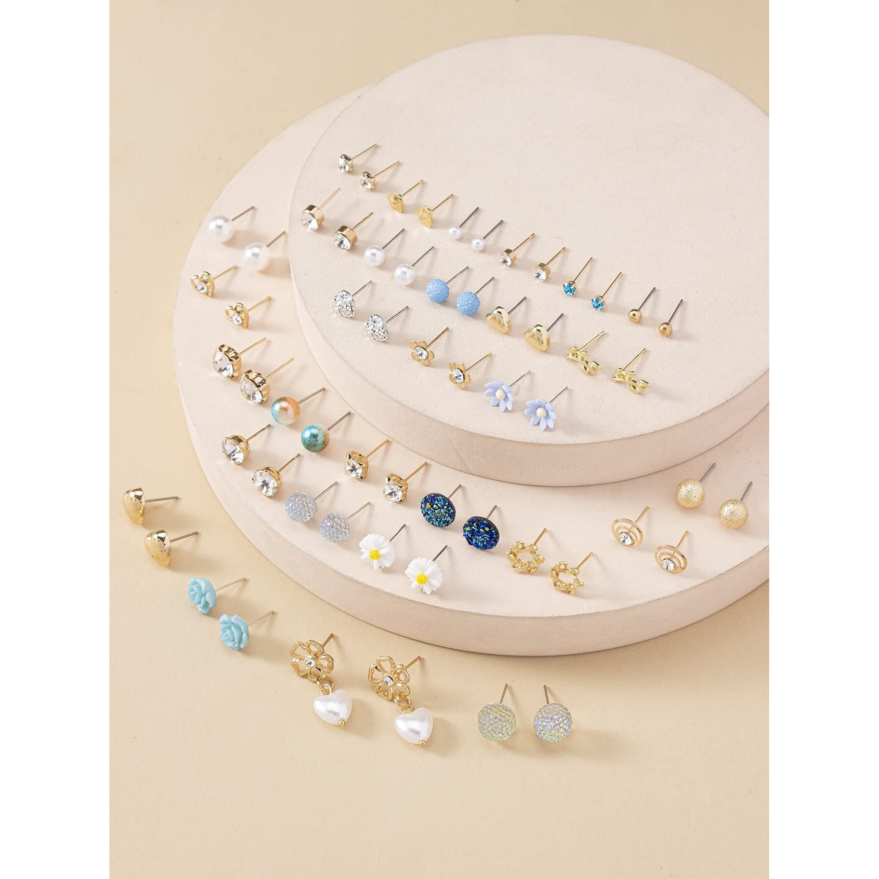 Shining Diva Fashion 30 Pairs Earrings Combo Set Latest Stylish Crystal Pearl Earrings for Women and Girls (14777er)
