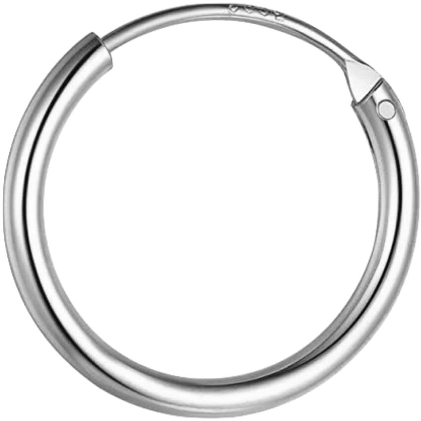 HighSpark 92.5 Sterling Silver Nose Ring for Women | Simple & Elegant Septum Ring/Nose Pin/Silver Nath/Piercing Hoop for Women & Girls | Lovely Gift - Silver 10mm