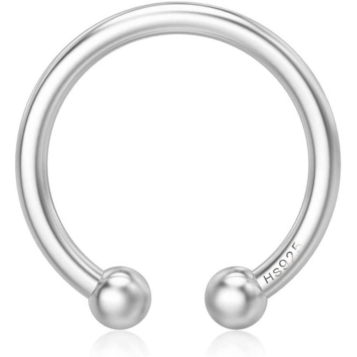 HighSpark 92.5 Sterling Silver Faux Nose Ring for Women | No Piercing Required | Simple & Elegant Nose Ring for Women & Girls | Lovely Gift - Silver