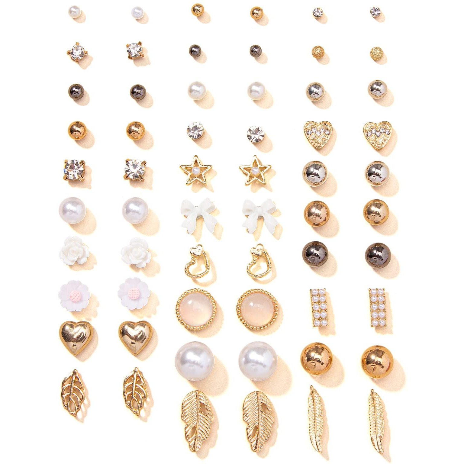 Shining Diva Fashion 30 Pairs Earrings Combo Set Latest Stylish Crystal Pearl Earrings for Women and Girls (14782er)