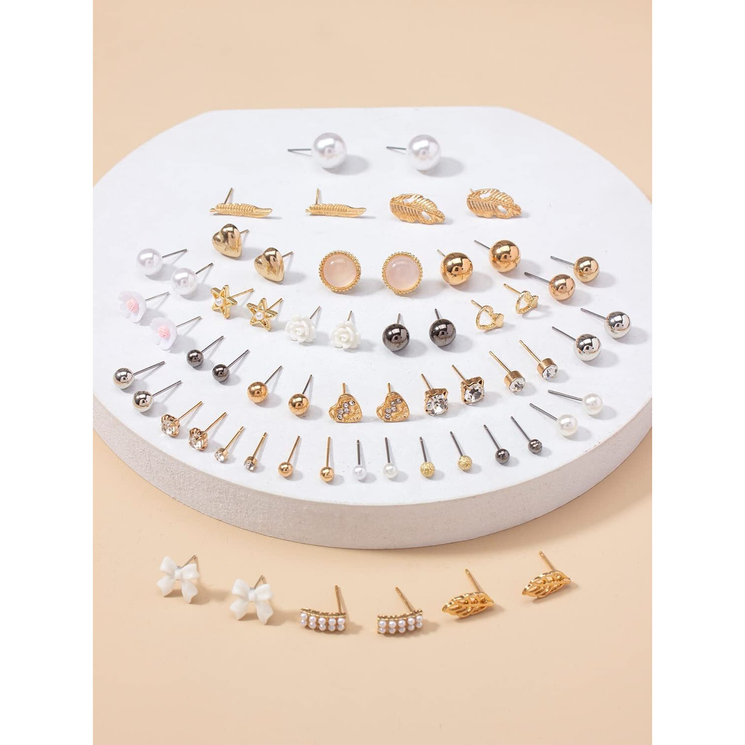 Shining Diva Fashion 30 Pairs Earrings Combo Set Latest Stylish Crystal Pearl Earrings for Women and Girls (14782er)