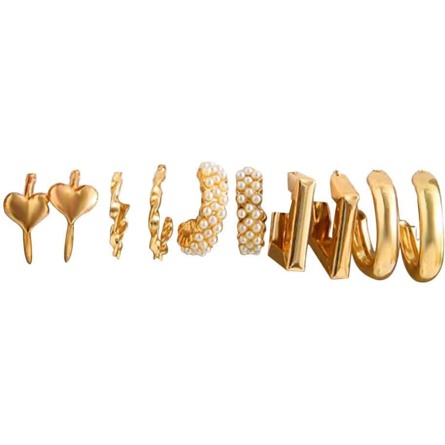 Shining Diva Fashion 6 Pairs Combo Set Latest Stylish Hoop Earrings for Women and Girls (15727er)