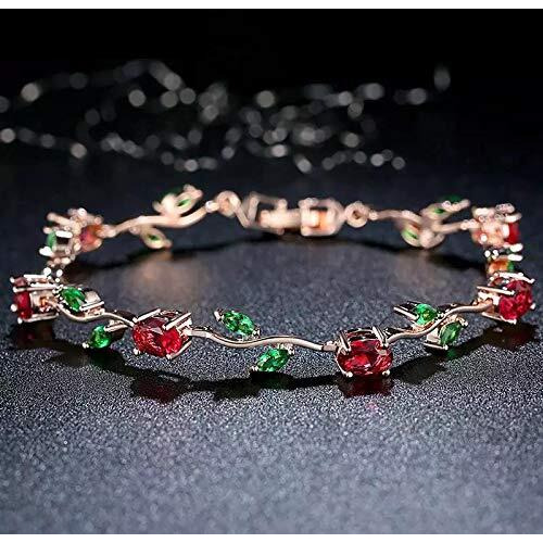 Shining Diva Fashion Multicolour Rose Gold Cubic Zirconia Stylish Bracelet for Women (9959b)