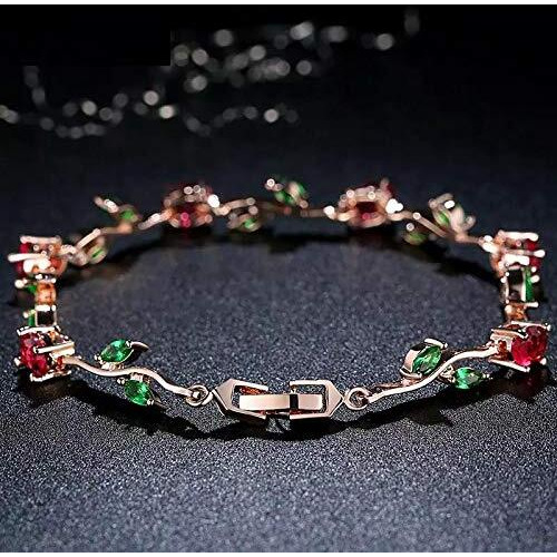 Shining Diva Fashion Multicolour Rose Gold Cubic Zirconia Stylish Bracelet for Women (9959b)