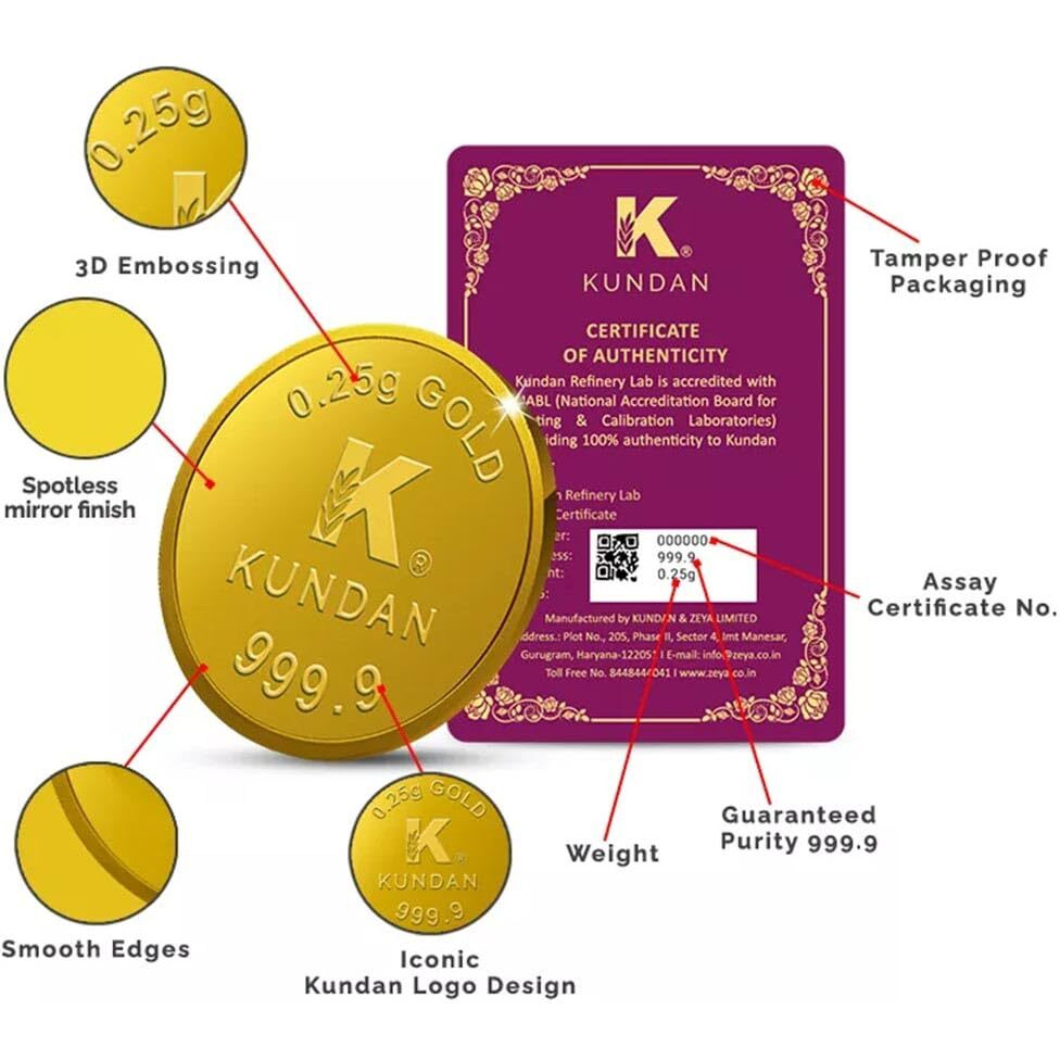Kundan 0.25g Gold Coin 24k (999.9)