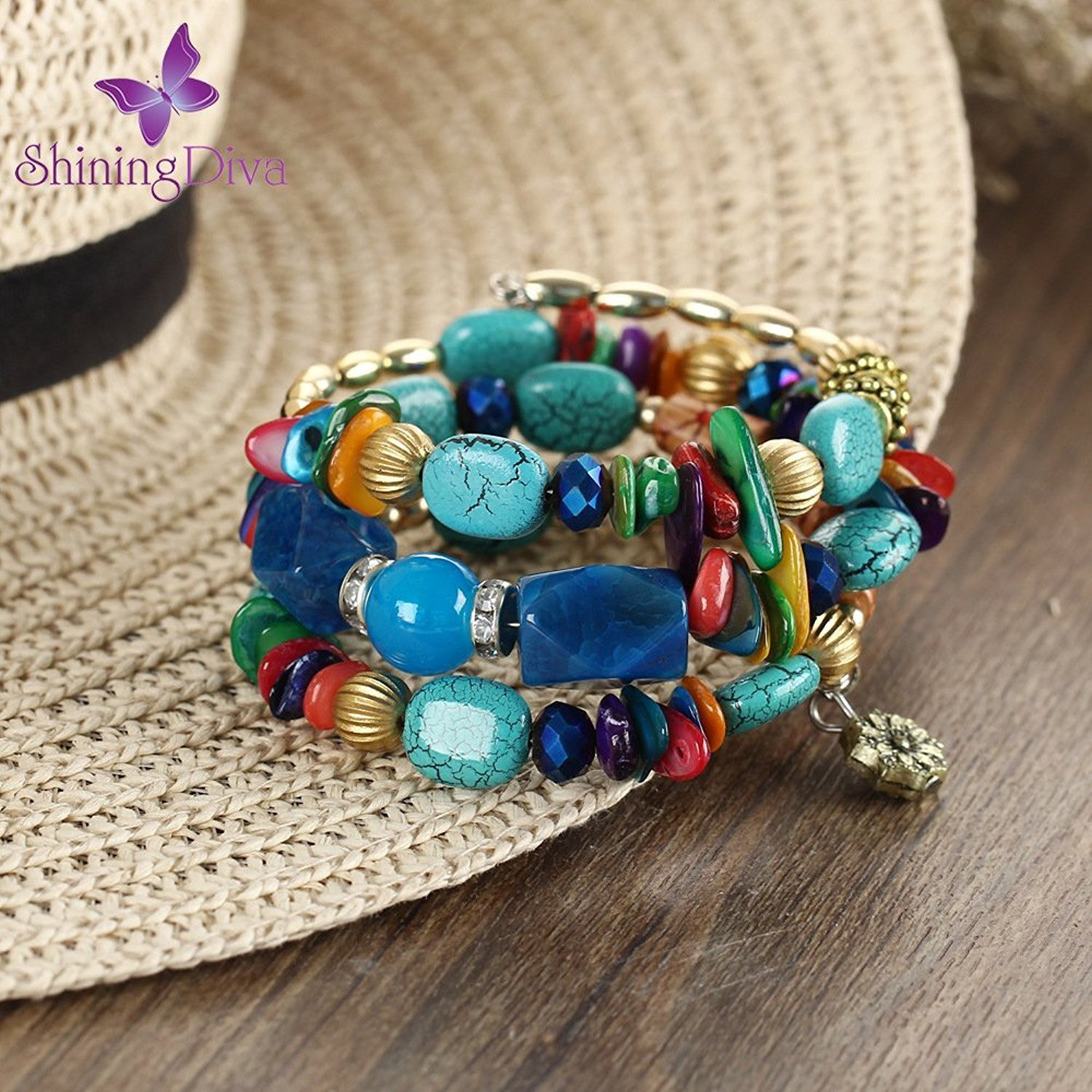 Shining Diva Fashion Jewelry Blue Stone Stylish Bracelet for Women & Girls(rrsd9236b)