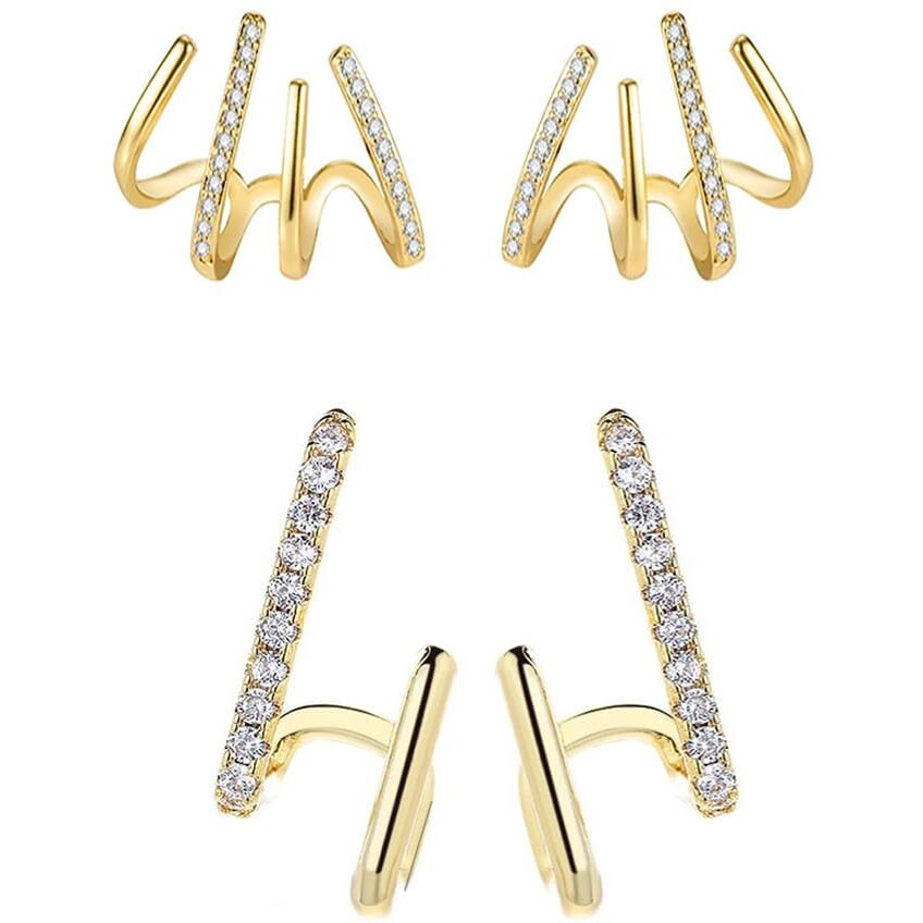 Shining Diva Fashion 2 Pairs Combo Latest Stylish Ear Cuff Earrings for Women and Girls (cmb302_14979_14980)