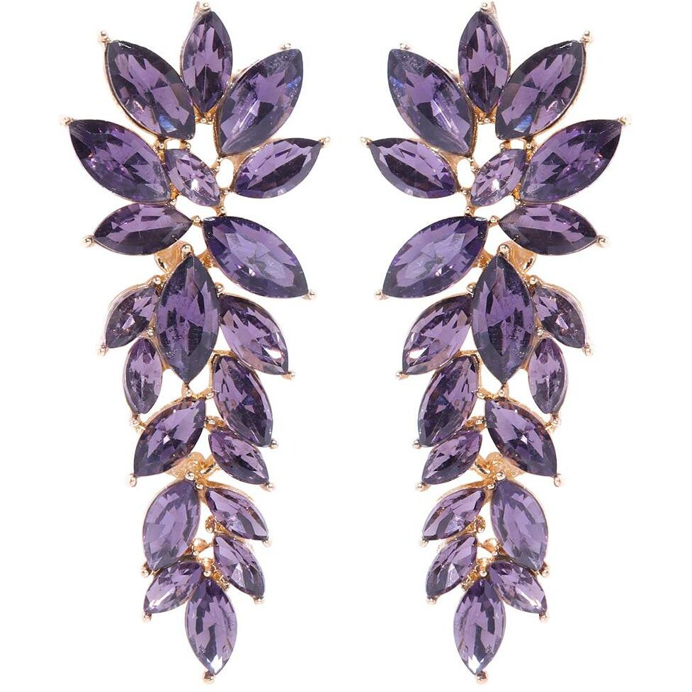 YouBella Fashion Jewellery Earings Drop and Dangler Ear rings Crystal Earrings for Girls and Women (Purple)