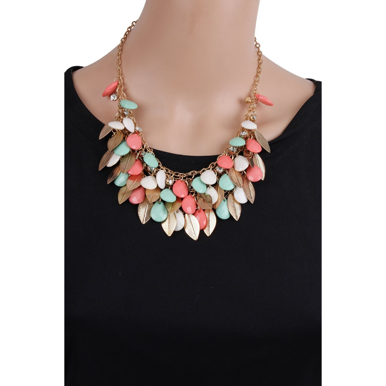 Shining Diva Fashion Multicolor Metal Choker Stylish Necklace For Women & Girls (amz6015np)