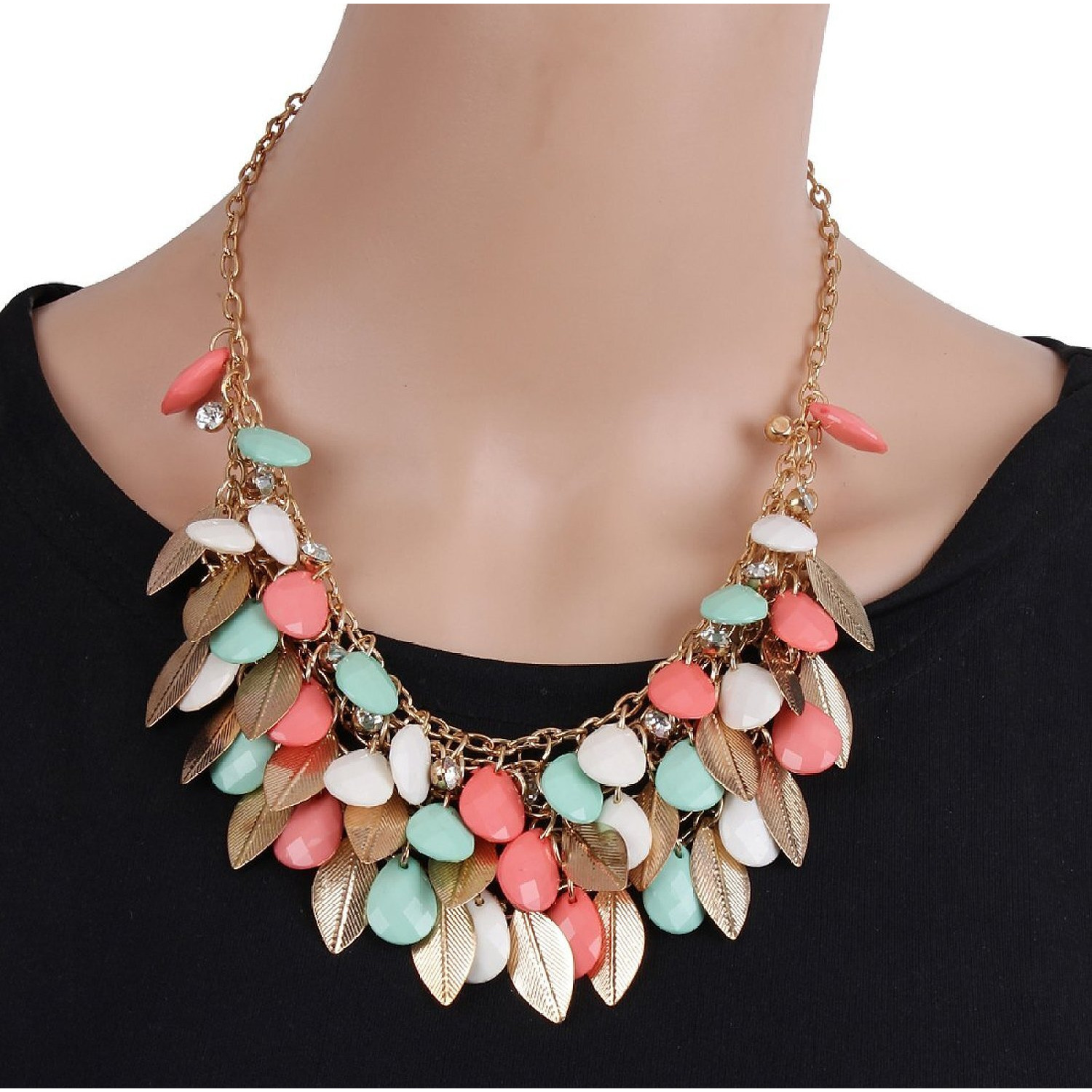 Shining Diva Fashion Multicolor Metal Choker Stylish Necklace For Women & Girls (amz6015np)