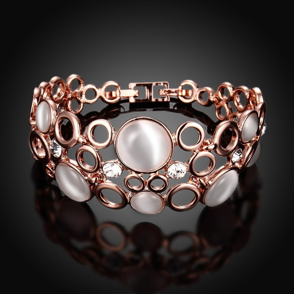 YouBella Jewellery Bracelets for Women Stylish Rose Gold Plated Crystal Bracelet Bangle Jewellery For Girls and Women (Style 3)