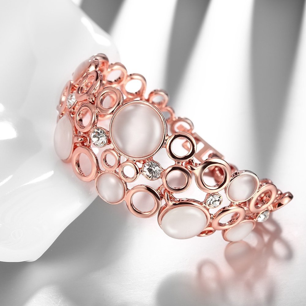 YouBella Jewellery Bracelets for Women Stylish Rose Gold Plated Crystal Bracelet Bangle Jewellery For Girls and Women (Style 3)