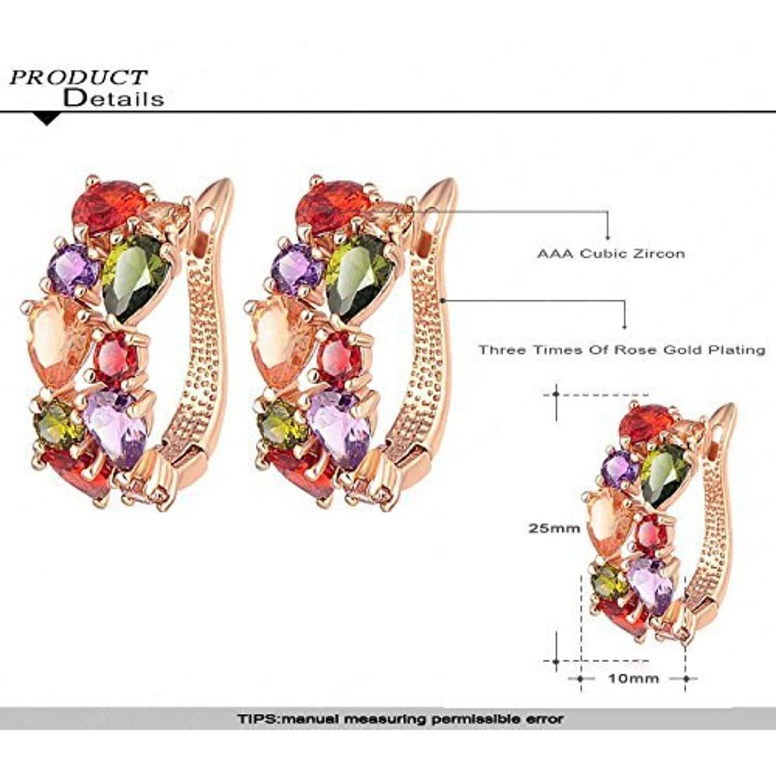 YouBella Jewellery Earrings for Women Combo Set of Two Multi-Color Crystal earings ear rings for Girls and Women (Combo) (Combo)
