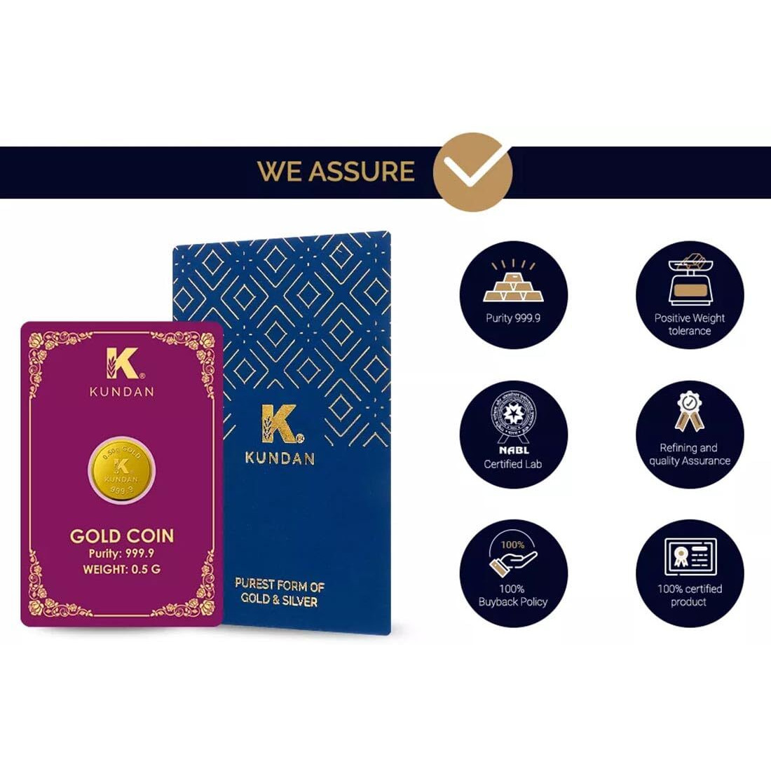 Kundan 0.5g Gold Coin 24k (999.9)
