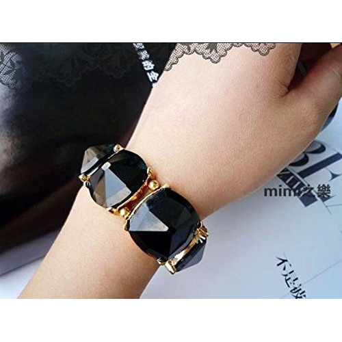 Shining Diva Fashion Black Stone Coff & Kadaa Bracelet for Girls & Women(4814b)
