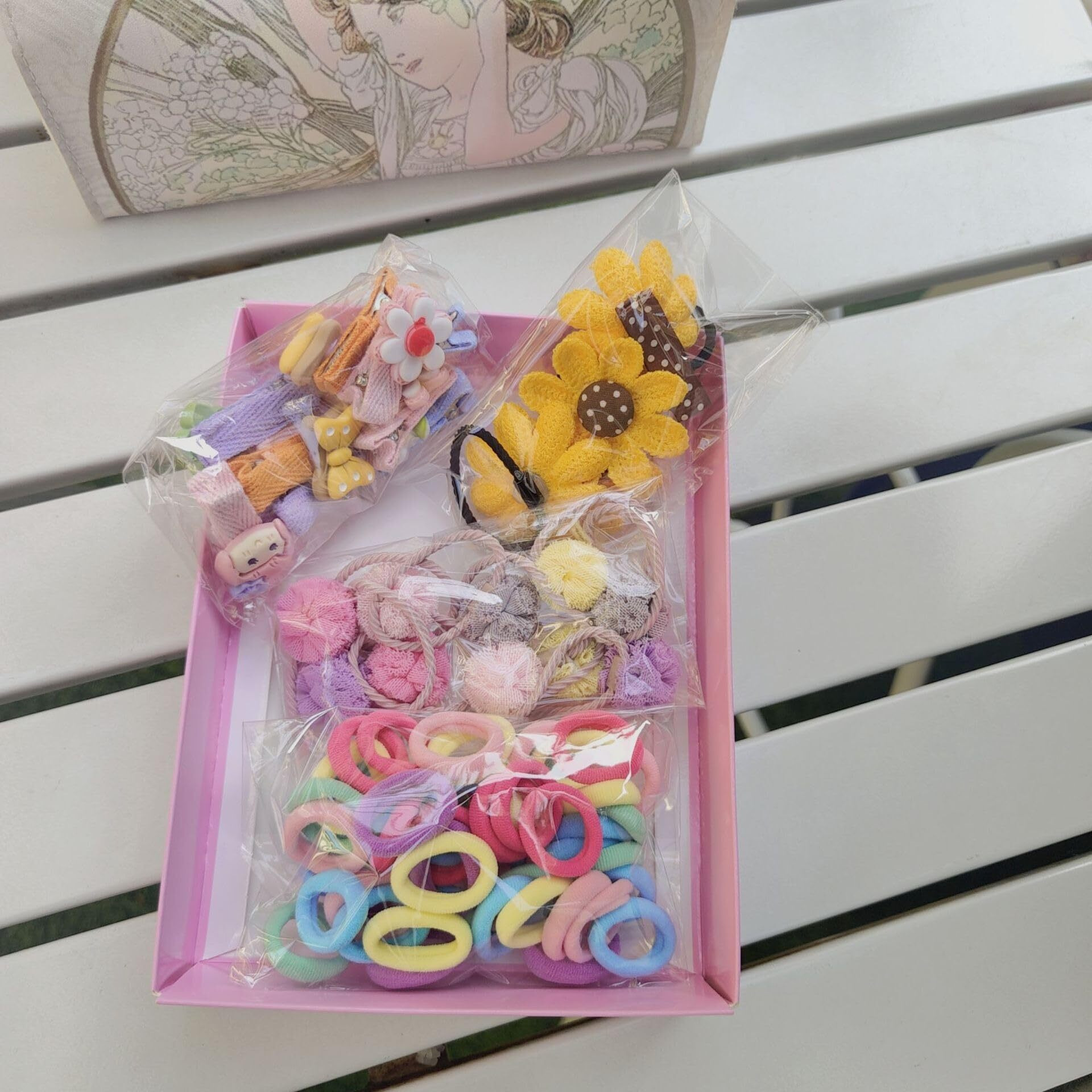 Shining Diva Fashion 74 Pcs Hair Clips Ties Rubber Band Hairband Hair Accessories for Girls Kids Baby Toddlers Women (14888zb) Birthday Gift