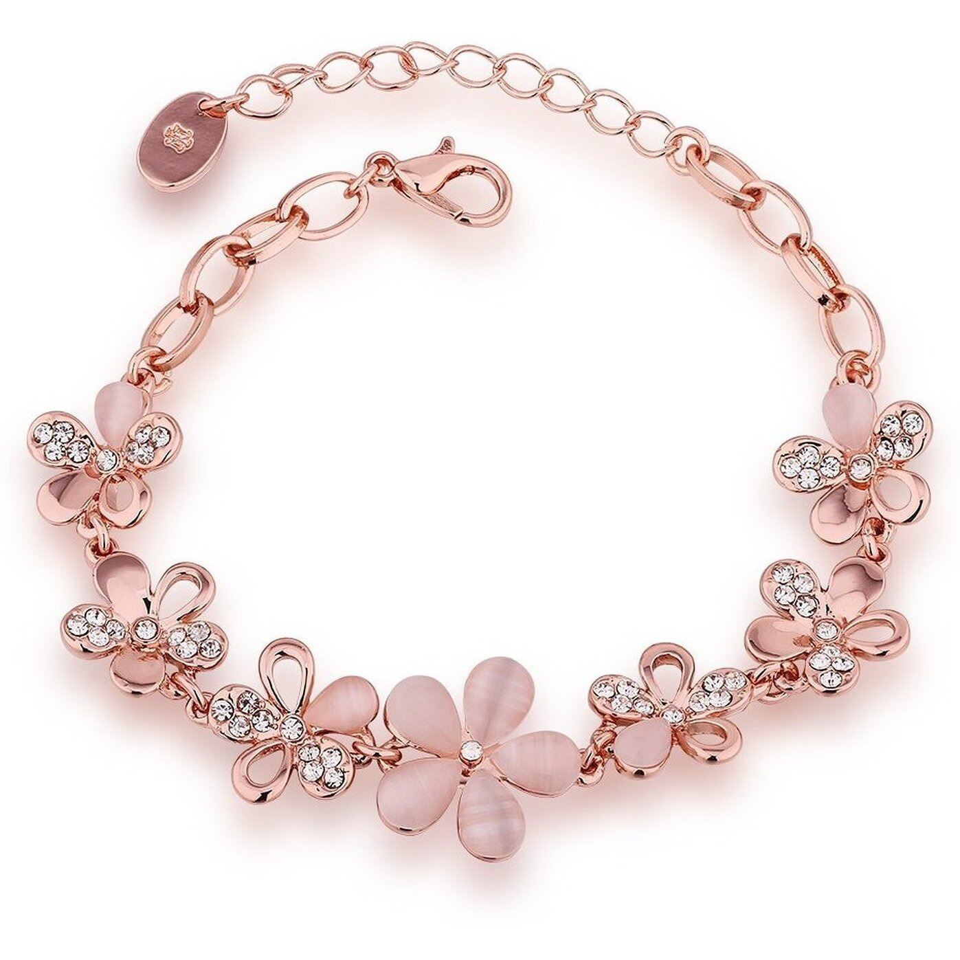 YouBella Rose Gold Plated Crystal Bracelet for Girls/Women