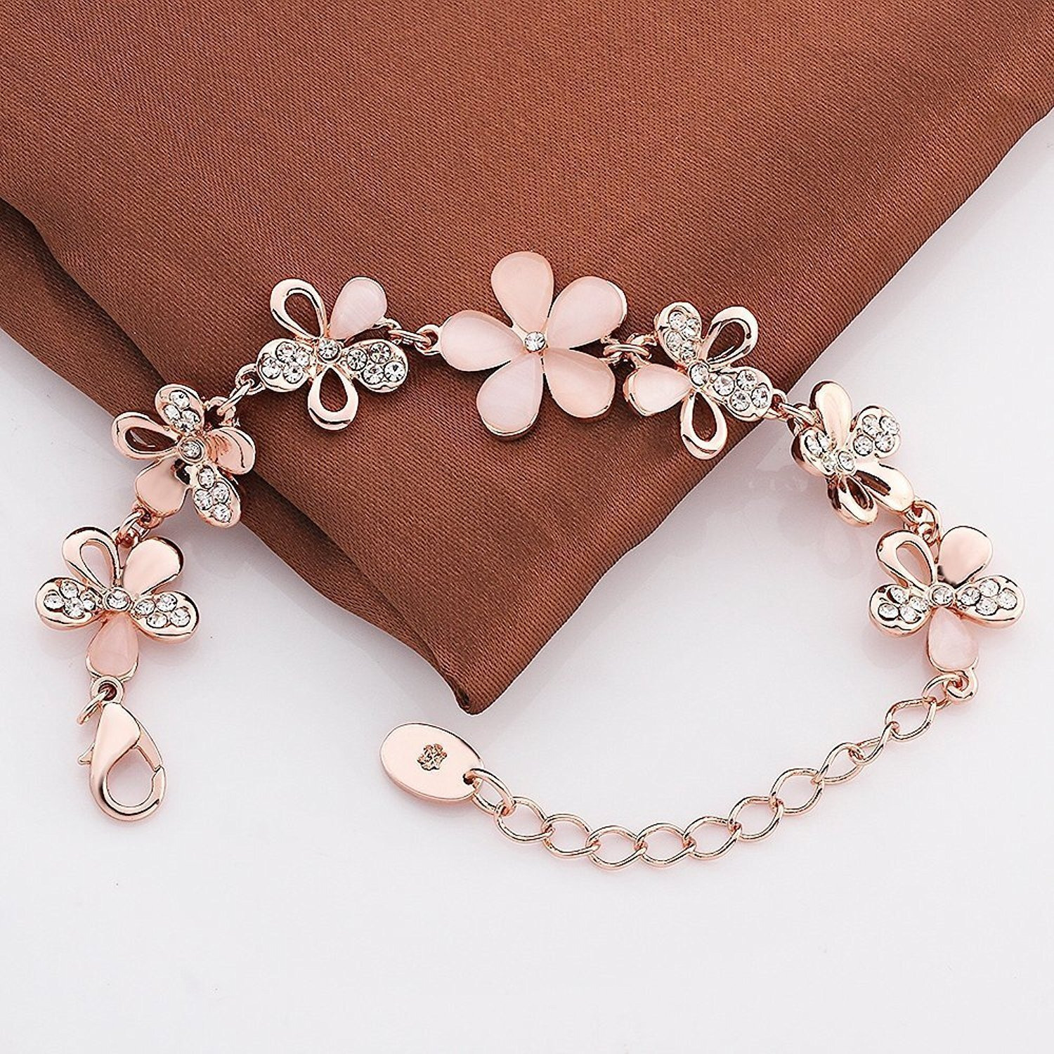 YouBella Rose Gold Plated Crystal Bracelet for Girls/Women