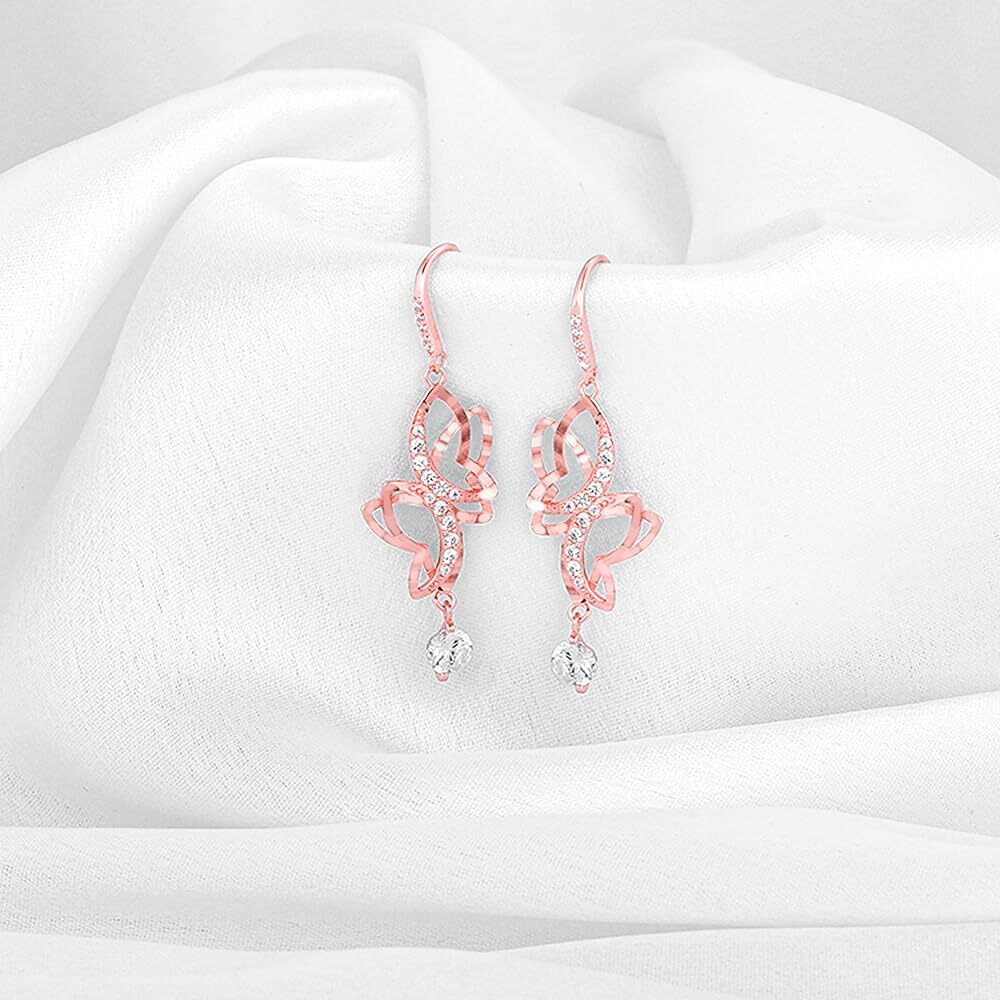 GIVA 925 Silver Rose Gold Shining Butterfly Earrings|Gifts For Girlfriend,Rakshabandhan Gift For Sister Bhabhi,Gifts For Women&Girls|With Certificate Of Authenticity And 925 Stamp|6 Month Warranty*