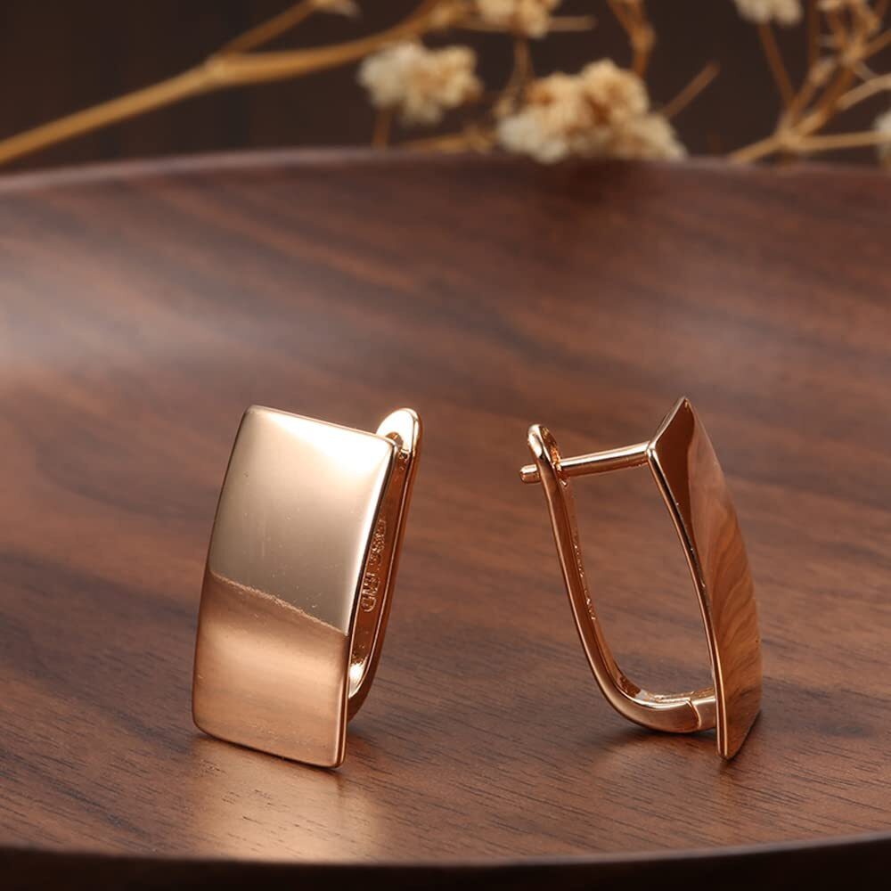Shining Diva Fashion 18k Rose Gold Plated Latest Stylish Copper Zircon Earrings for Women and Girls (14469er)