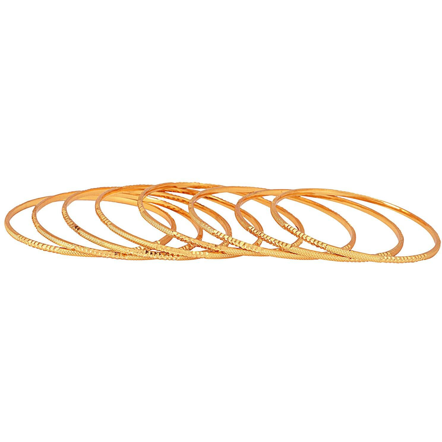Shining Diva Fashion Set Of 8 Latest Traditional Design One Gram Gold Plated Bangle for Women (Golden) (11712b_2.4)