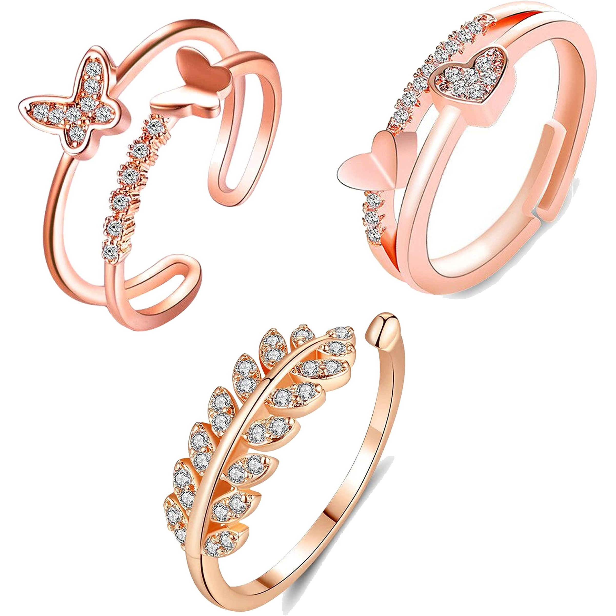 Fashion Frill Delicate Hug Silver Ring For Women I AM Enough Love Adjustable Finger Rings For Women Girls Love Gifts Womens Jewellery Rings Combo (Style1)