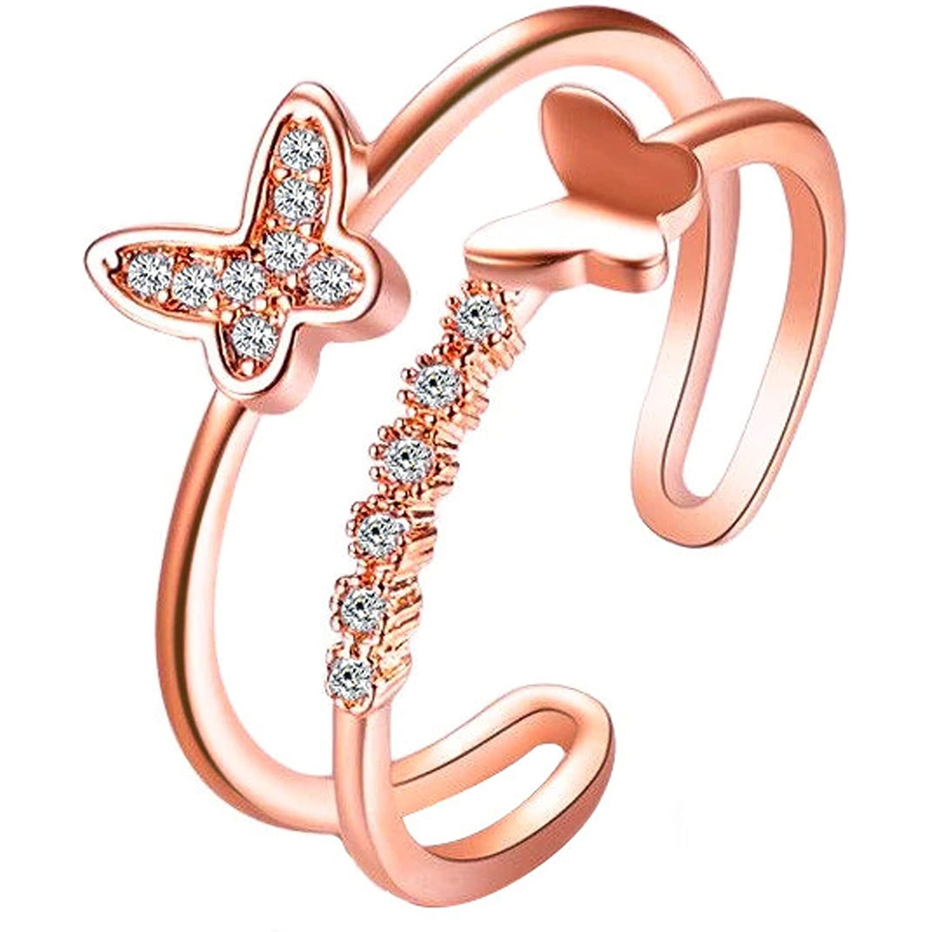 Fashion Frill Delicate Hug Silver Ring For Women I AM Enough Love Adjustable Finger Rings For Women Girls Love Gifts Womens Jewellery Rings Combo (Style1)