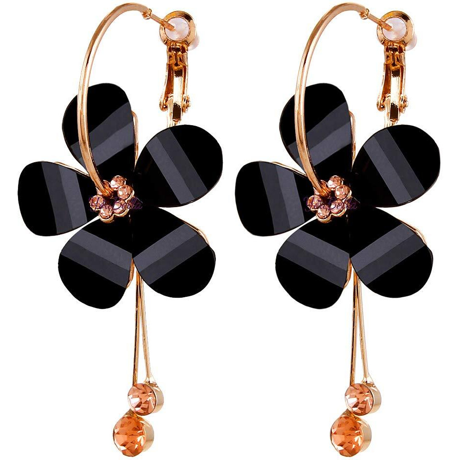 YouBella Jewellery Gold Plated Floral Earrings for Girls and Women (Combo)