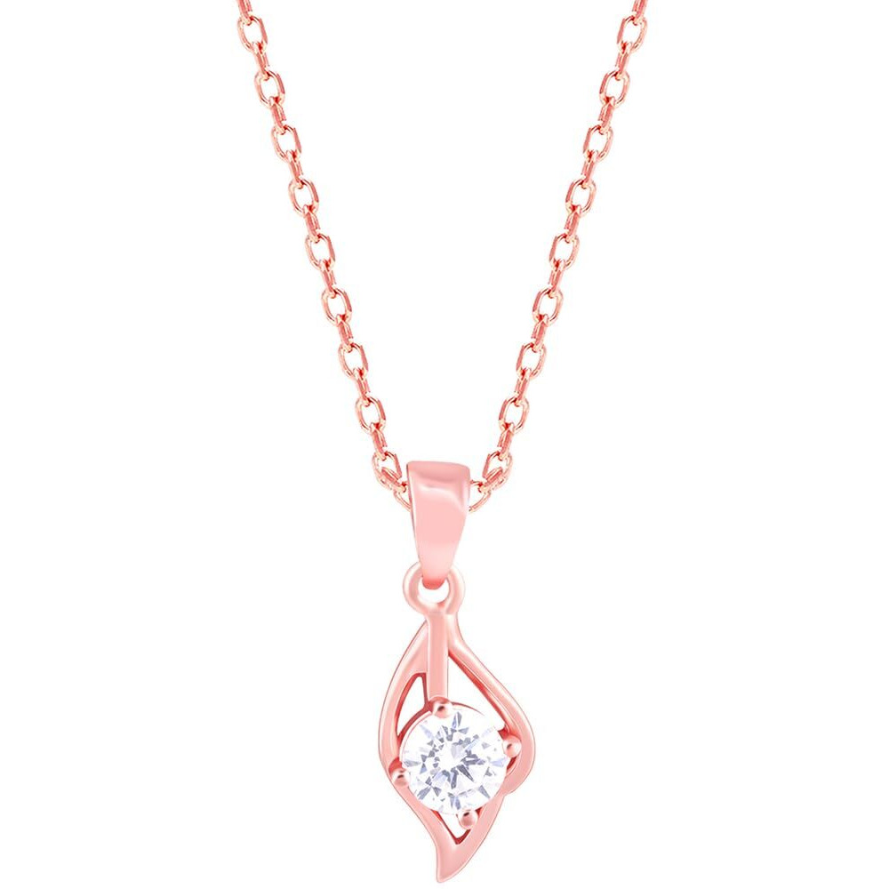 GIVA 925 Silver Rose Gold Falling Dew Pendant With Link Chain| Rakhi Rakshabandhan Gift for Sister Bhabhi | With Certificate of Authenticity and 925 Stamp | 6 Months Warranty*