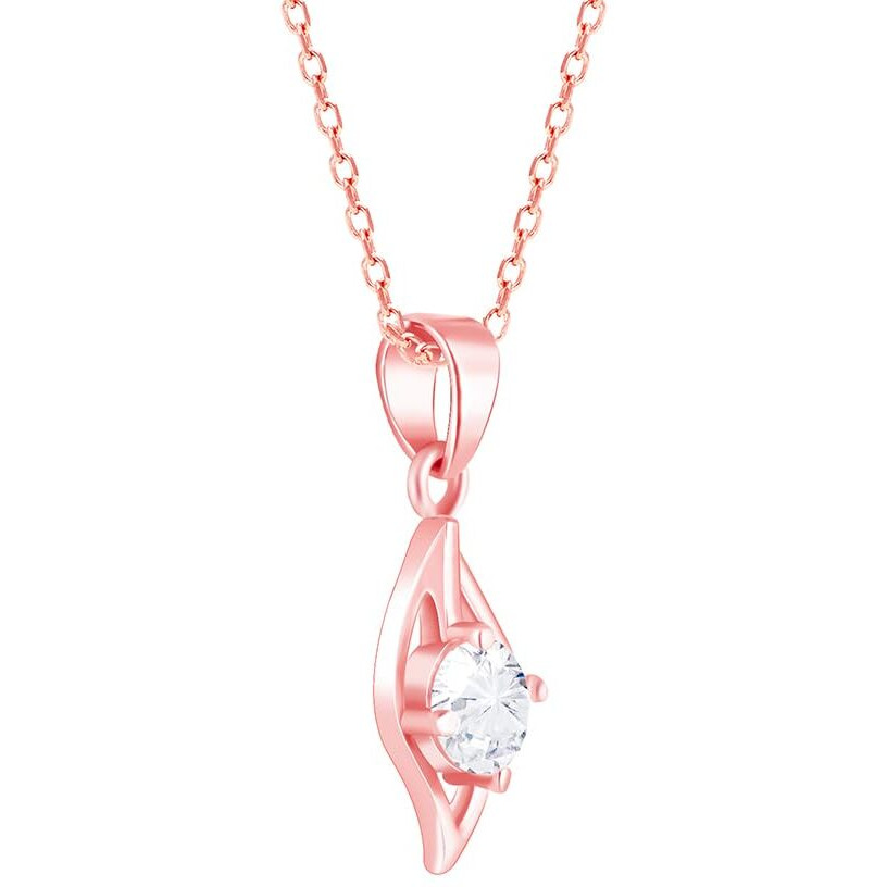 GIVA 925 Silver Rose Gold Falling Dew Pendant With Link Chain| Rakhi Rakshabandhan Gift for Sister Bhabhi | With Certificate of Authenticity and 925 Stamp | 6 Months Warranty*