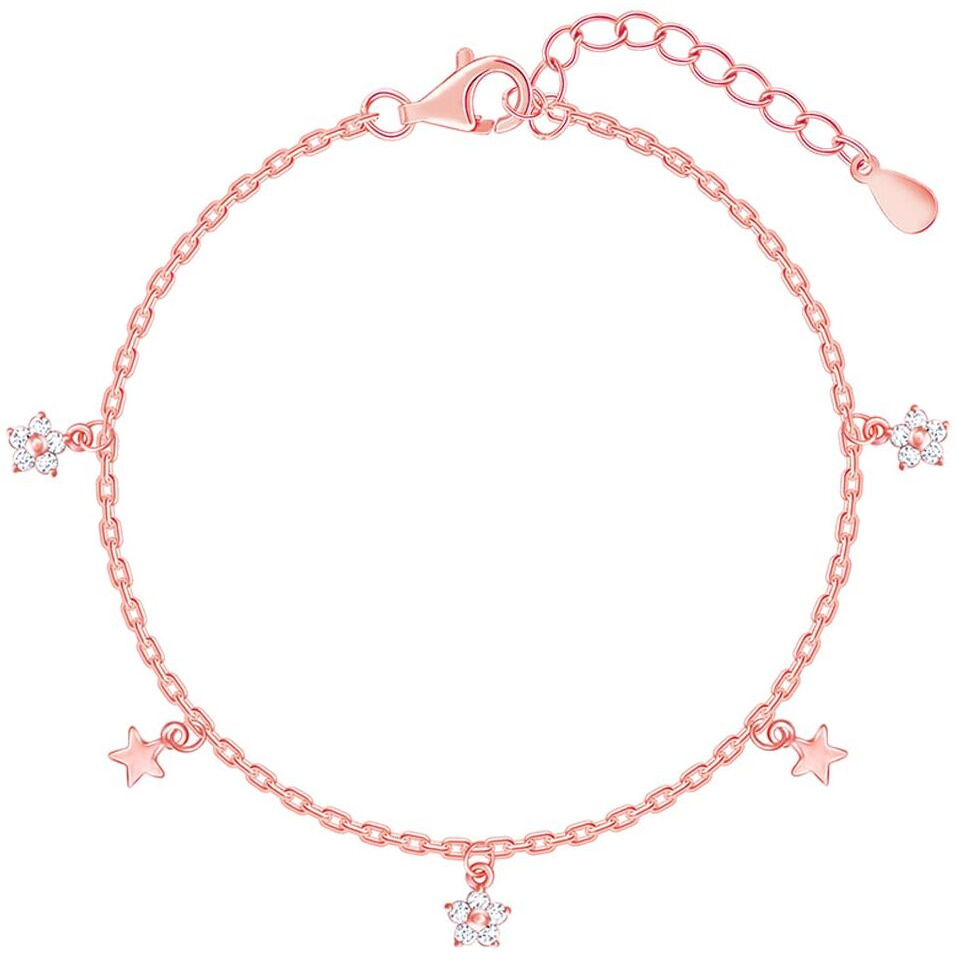 GIVA 925 Silver Rose Gold Starlit Dreams Bracelet, Adjustable| Rakhi Rakshabandhan Gift for Sister Bhabhi, Gifts for Women & Girls| With Certificate of Authenticity and 925 Stamp | 6 Month Warranty*