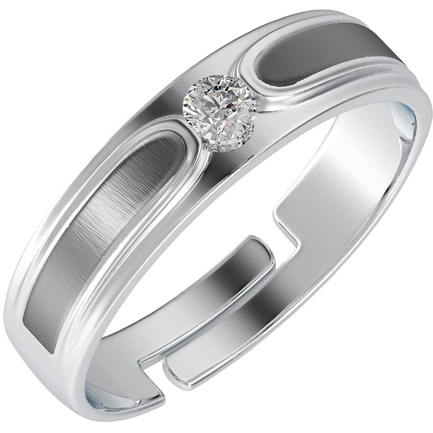 Clara Pure 925 Sterling Silver Eternity Adjustable Ring Gift for Women and Girls | Partial Matte Finish