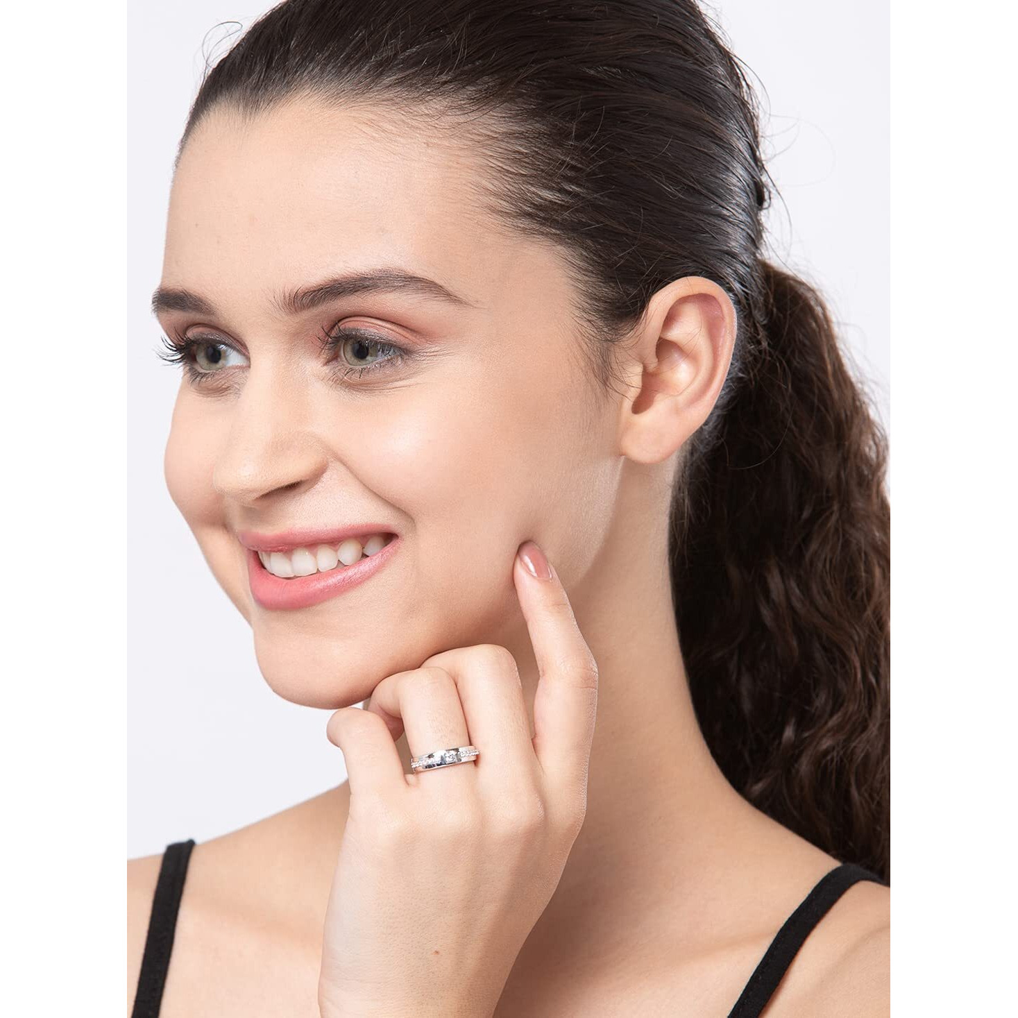 Clara Pure 925 Sterling Silver Nario Adjustable Ring Gift for Women and Girls
