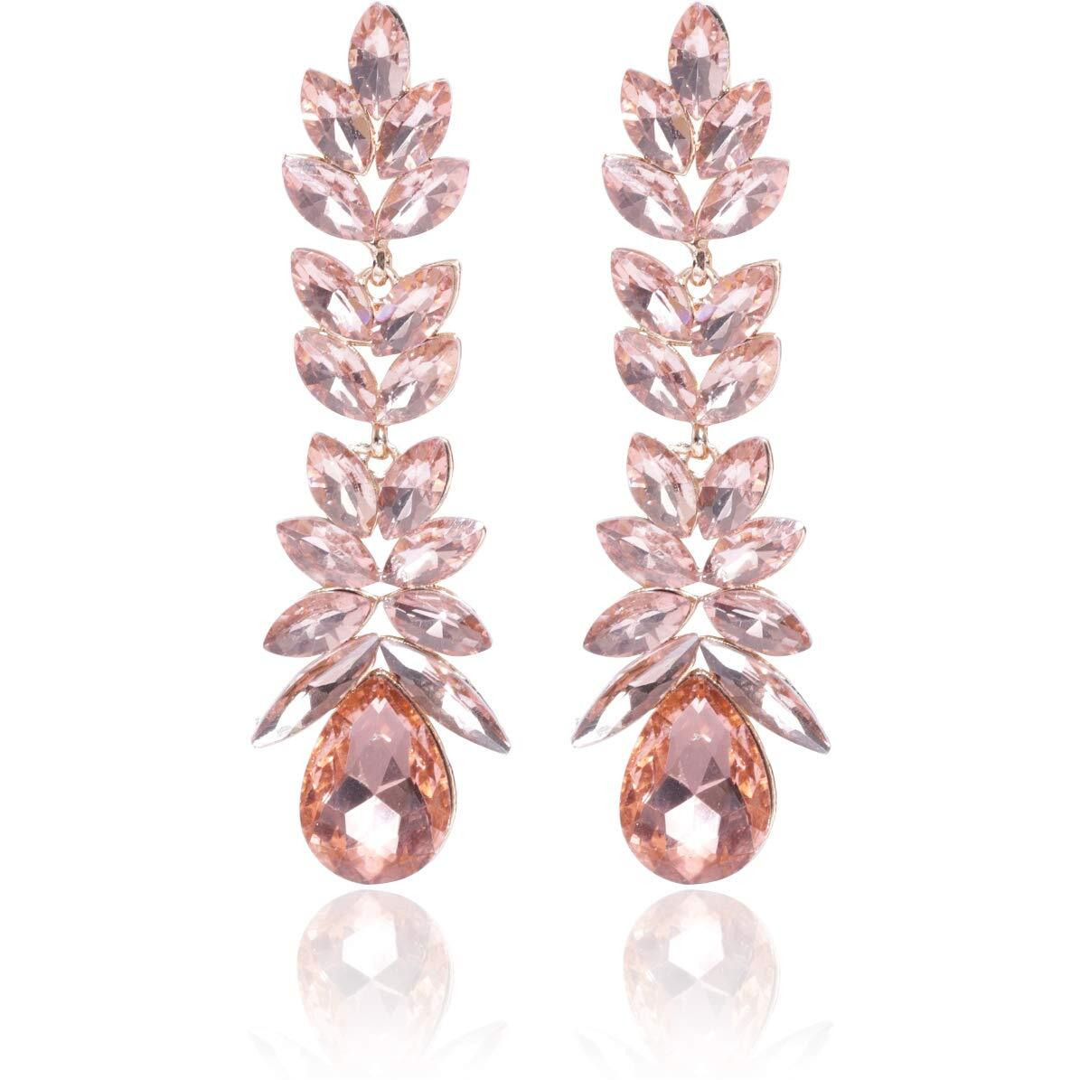 YouBella Jewellery for women Valentine Collection AAA Swiss Zircon Earings Fashion Earrings for Girls and Women (Peach)