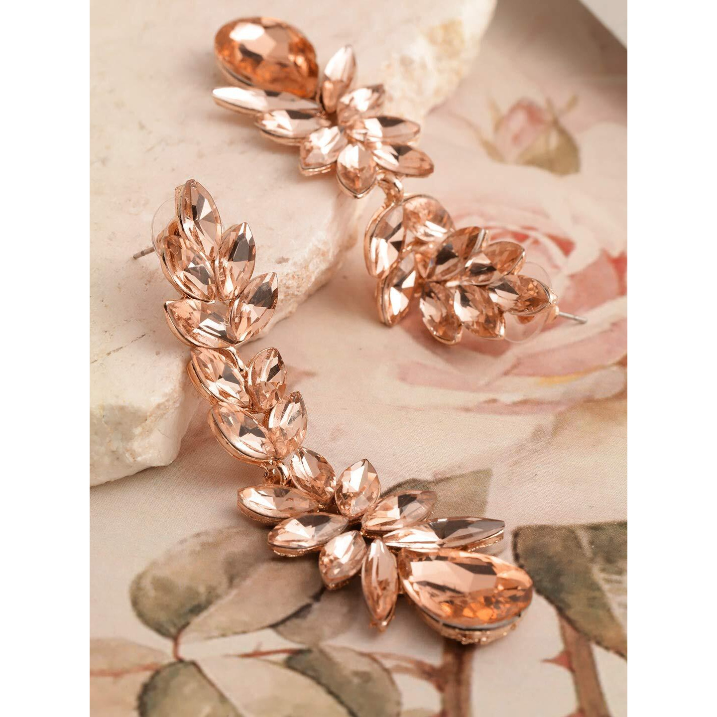 YouBella Jewellery for women Valentine Collection AAA Swiss Zircon Earings Fashion Earrings for Girls and Women (Peach)