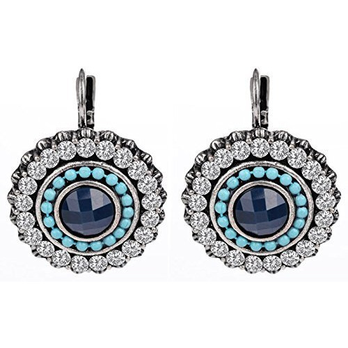 Shining Diva Fashion Oxidised Silver Stylish Earrings for Women and Girls (Blue) (9792er)