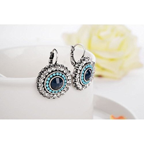 Shining Diva Fashion Oxidised Silver Stylish Earrings for Women and Girls (Blue) (9792er)