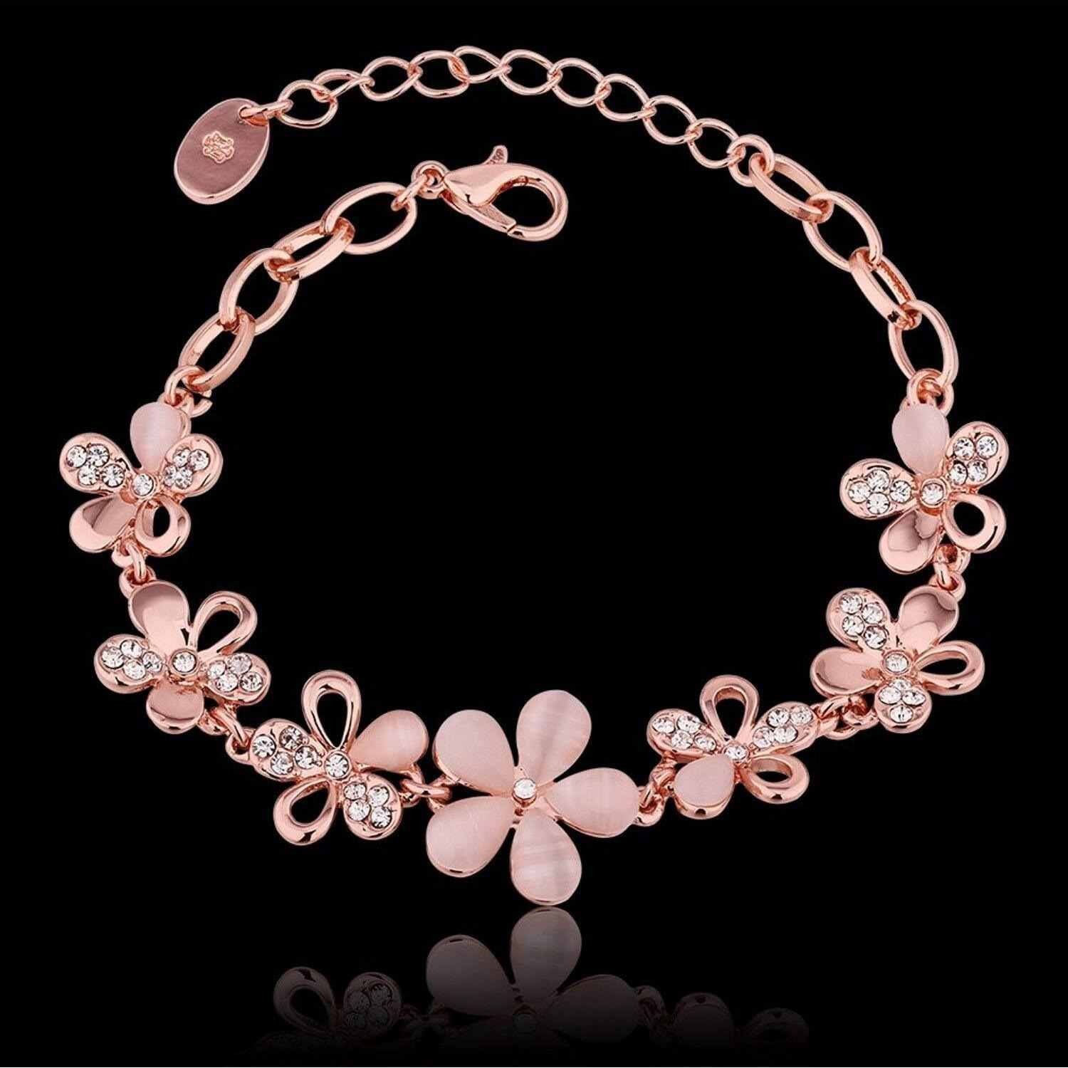 Shining Diva Fashion Charm Bracelet for Girls (Gold)(8306b)