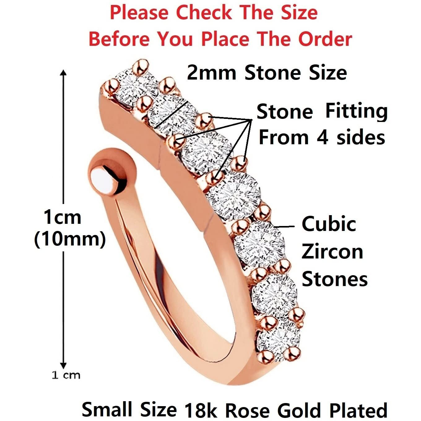 VAMA Golden Clip On Nose Ring Combo Without Piercing Pressing Type Nose Pin Stud for Women