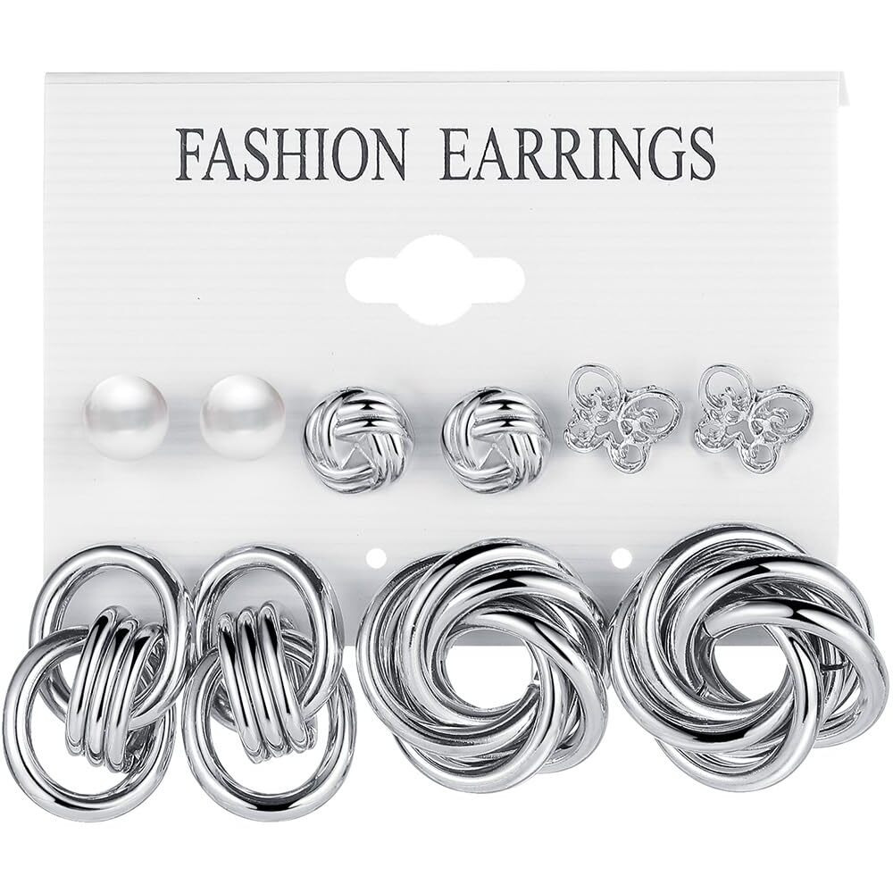 Shining Diva Fashion 5 Pairs Combo Set Latest Stylish Stud Earrings for Women and Girls (sd15828er)