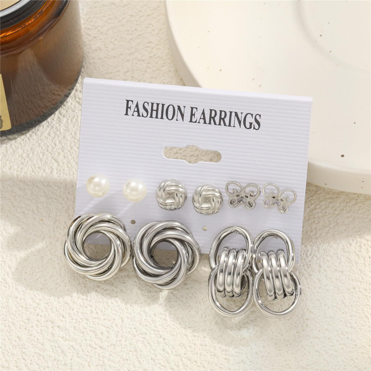 Shining Diva Fashion 5 Pairs Combo Set Latest Stylish Stud Earrings for Women and Girls (sd15828er)