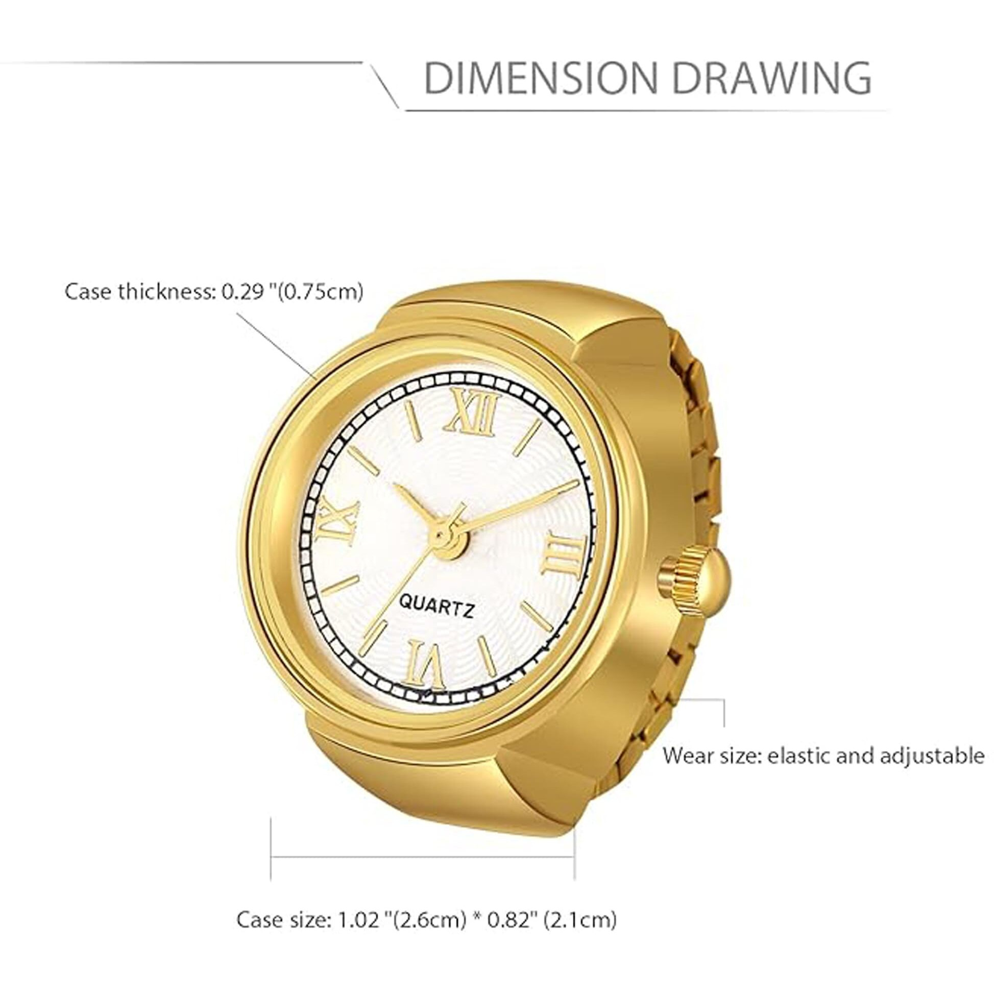 Fashion Frill Ring Watch For Women | Stainless Steel Ring Rose Gold Plated Roman Stylish Strachable | Rose Gold Ring For Women Girls Love Gifts
