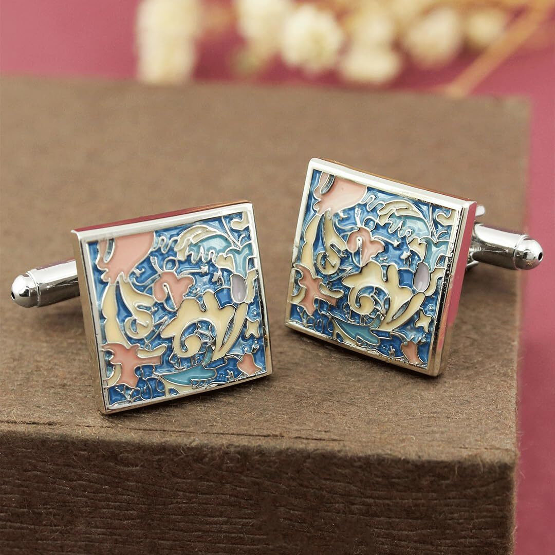 Peluche Designer Multicolor Enamel Cufflinks for Men