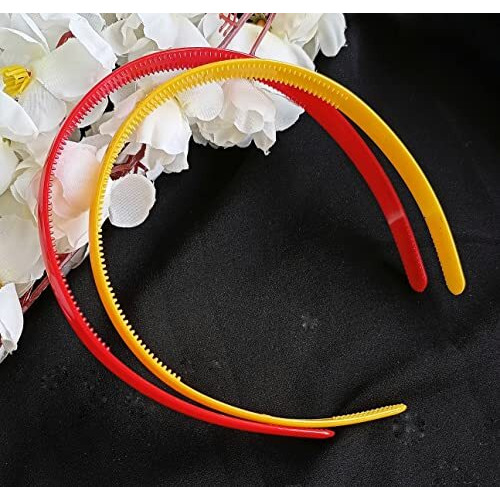 ANNA CREATIONS Set Of 12 Plastic Hair Bands for Girls & women (WIDE, MULTI-COLOUR)