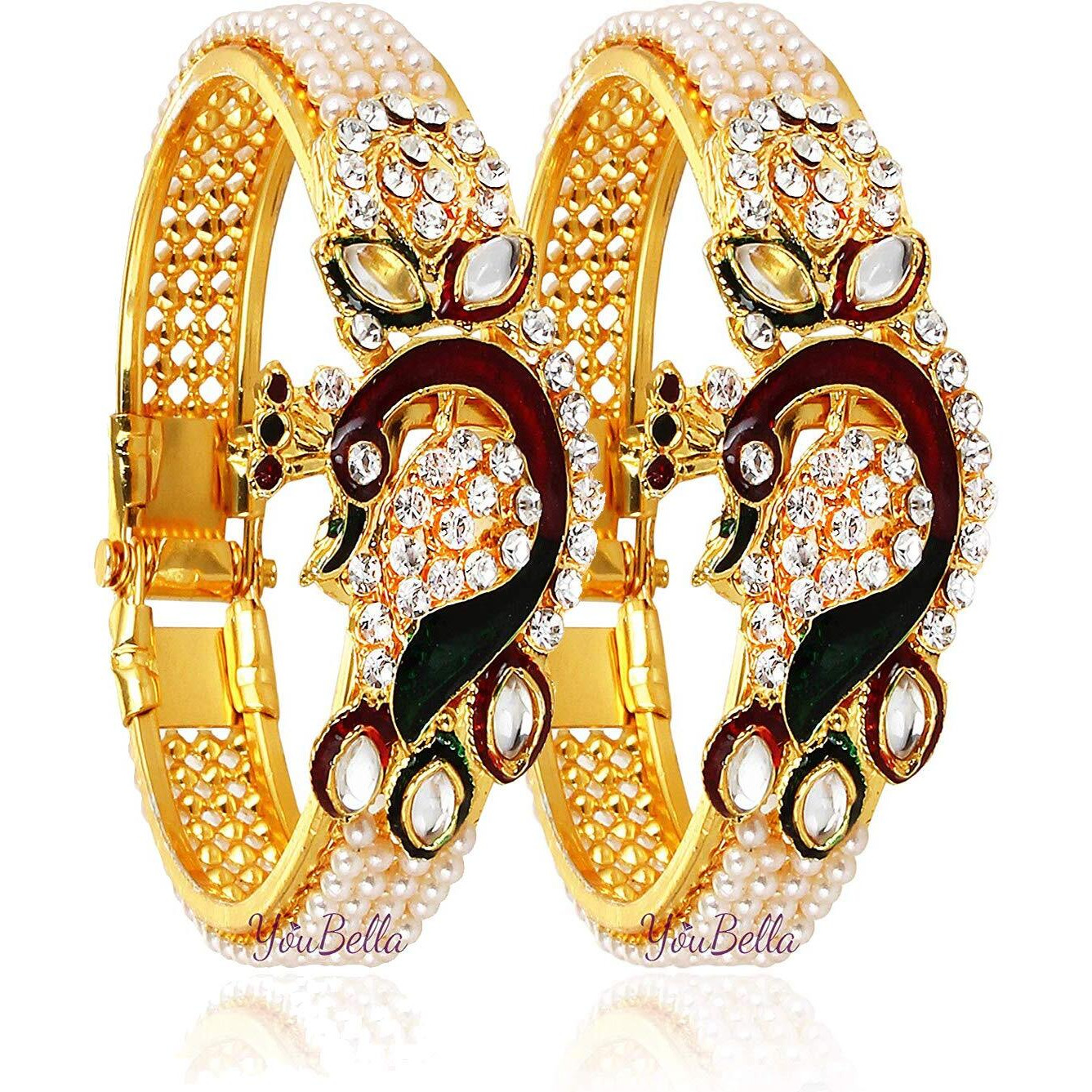 YouBella Jewellery Traditional Gold Plated Bracelet Bangle Set For Girls and Women