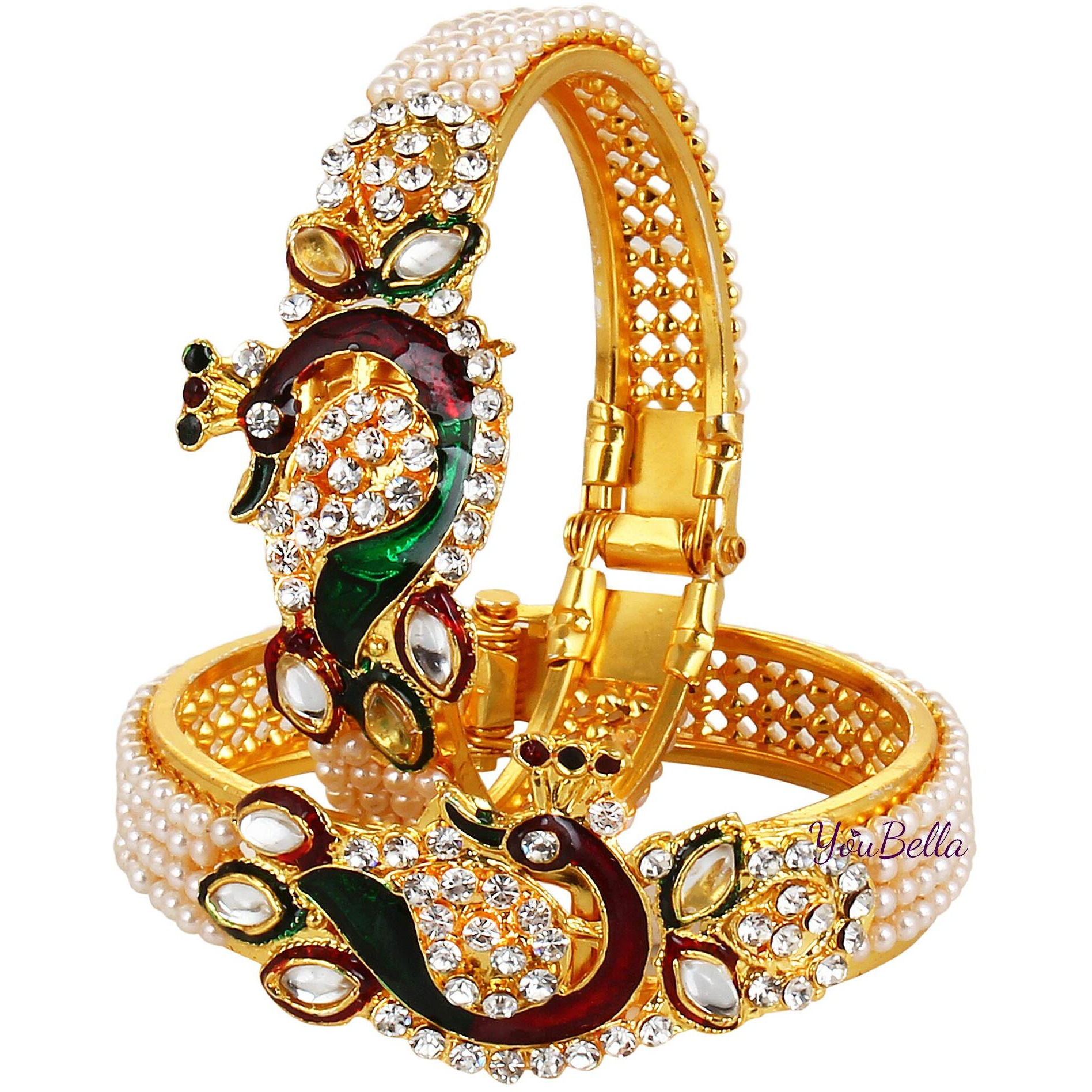 YouBella Jewellery Traditional Gold Plated Bracelet Bangle Set For Girls and Women