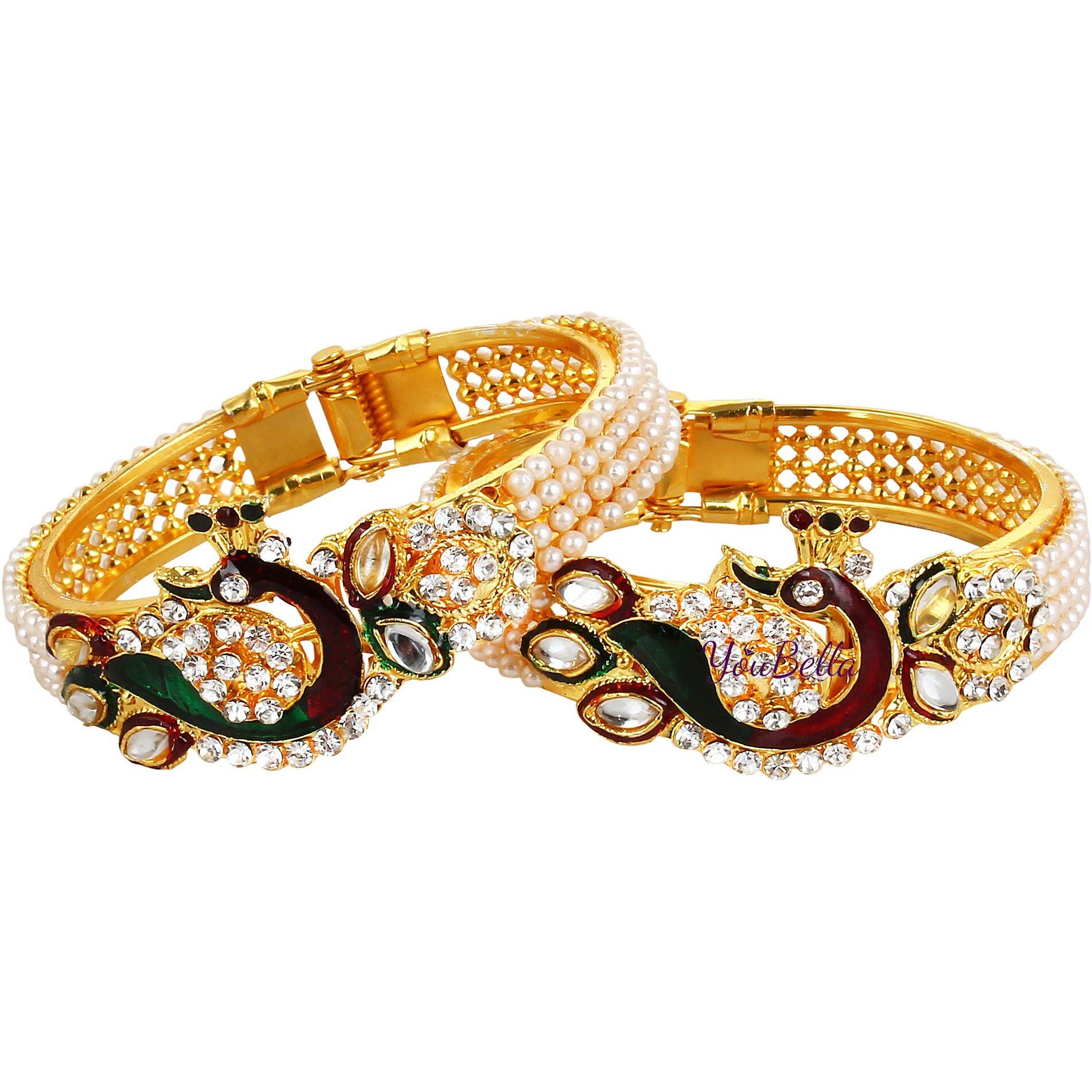 YouBella Jewellery Traditional Gold Plated Bracelet Bangle Set For Girls and Women