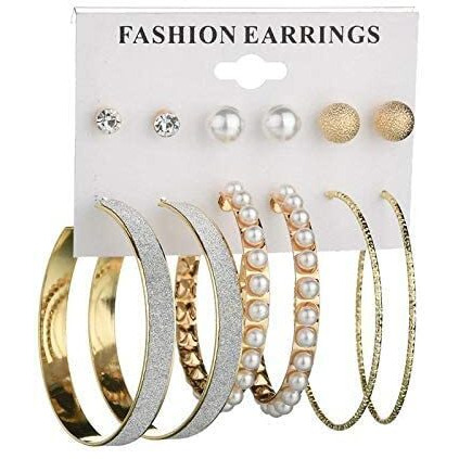 YouBella Jewellery Gold Plated Hoop and Stud Earrings Combo for Women and Girls (Gold) (YBEAR_32869)