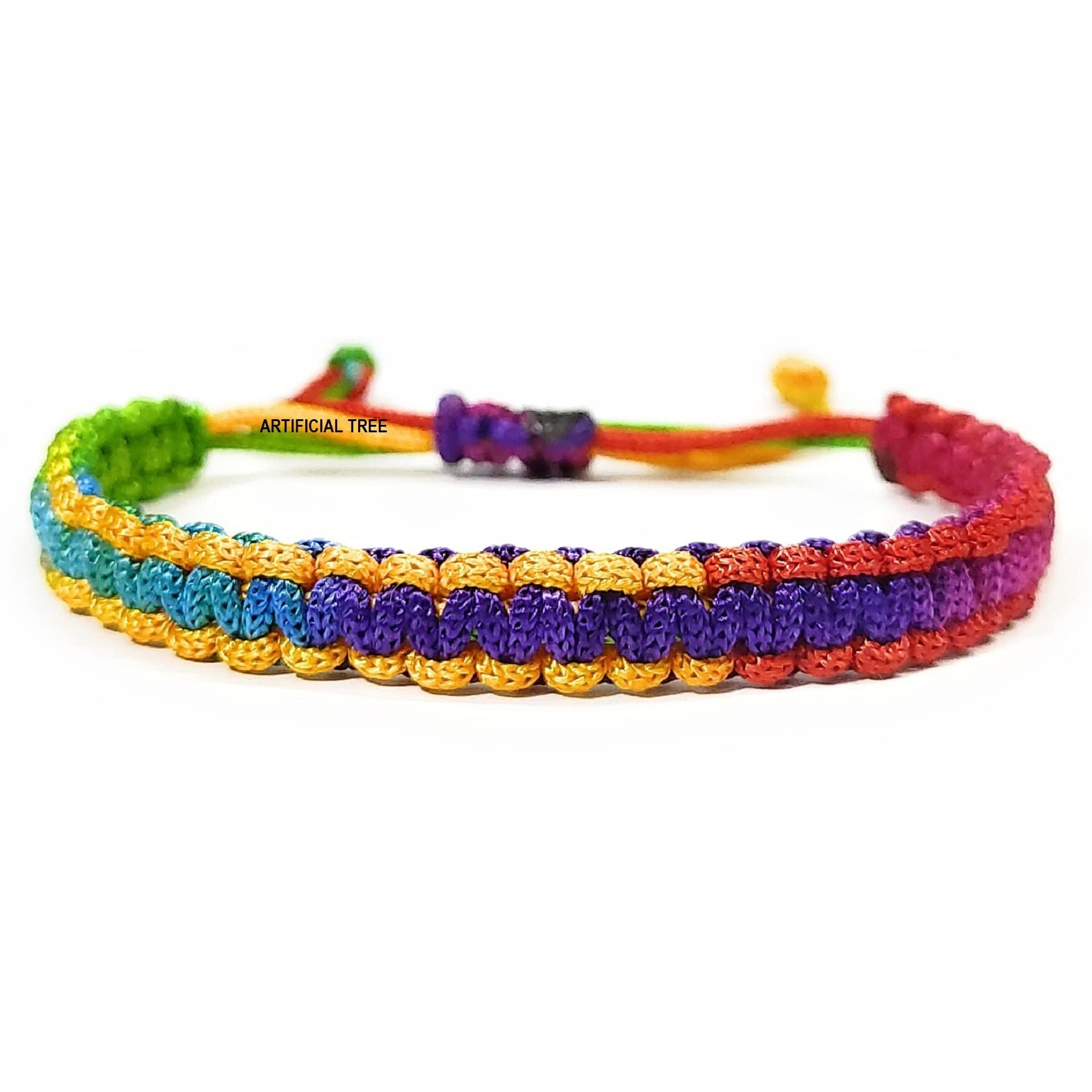 ARTIFICIAL TREE HANDMADE NAZAR DHAGA BRACELET ADJUSTABLE WRISTBAND BRACELET FRIENDSHIP BAND FOR WOMEN MEN- 100% SKIN FRIENDLY Nazar Bracelets 2 Piece (AT GIRLS BRCT 003) (MULTICOLOUR)