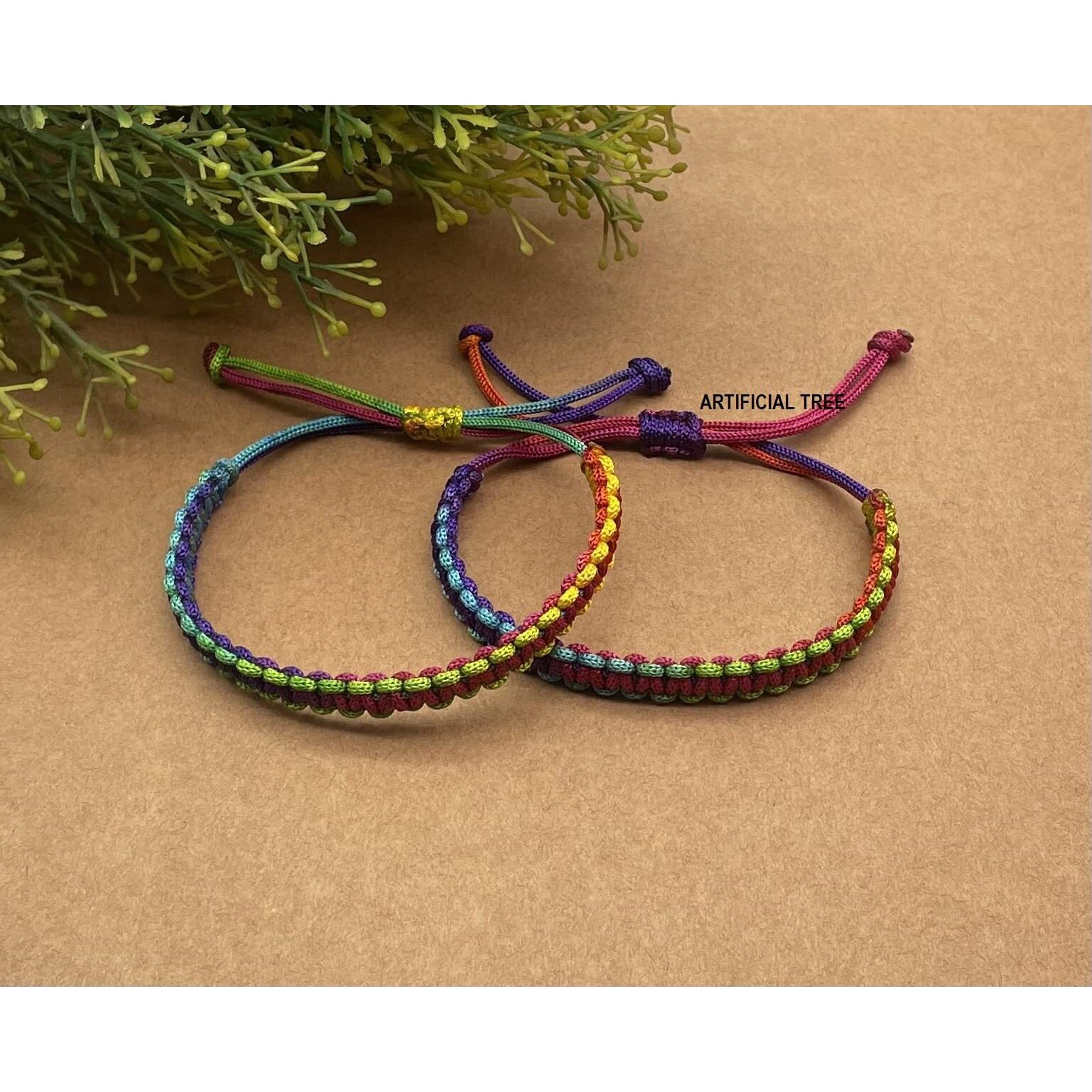 ARTIFICIAL TREE HANDMADE NAZAR DHAGA BRACELET ADJUSTABLE WRISTBAND BRACELET FRIENDSHIP BAND FOR WOMEN MEN- 100% SKIN FRIENDLY Nazar Bracelets 2 Piece (AT GIRLS BRCT 003) (MULTICOLOUR)